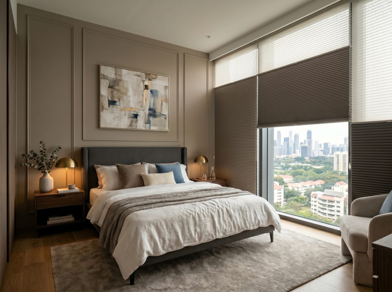 Day and night cellular shades SG installed in a Sengkang condo for versatile light control.