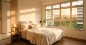 Honeycomb blinds Singapore homeowners in Toa Payoh use to block west-facing afternoon sun